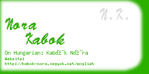 nora kabok business card